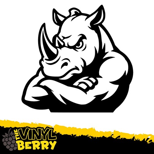 Angry rhino vinyl sticker - angry,