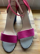 Peter Kaiser Adilia Block Heel Sandal Pink & Blue & Red Suede mix size 8 NEW