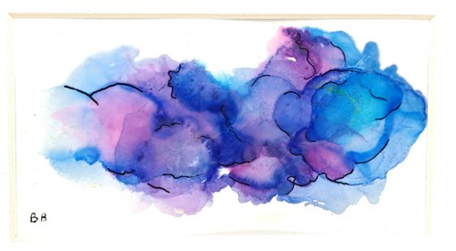 Ink painting blue - ink,