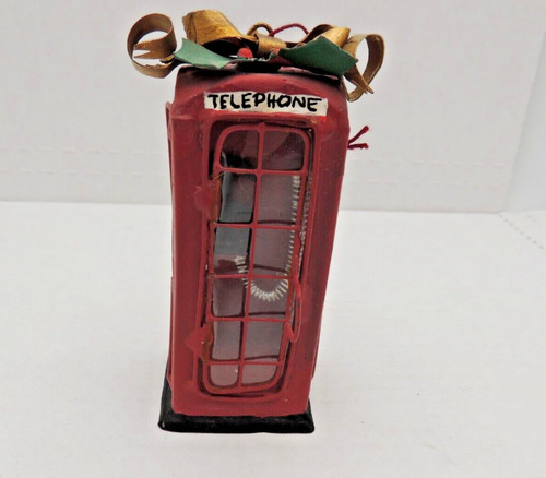 Metal telephone box christmas - telephone,