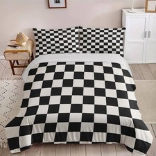 Black White Checkboard Blue