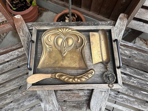 Vintage brass table brush - brass,