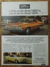 1976 FORD Torino 2 Door Hardtop & 4 Door Gran Torino Brougham Magazine Ad