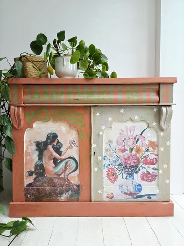 Painted sideboard colourful - sideboard,