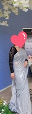 Elegant Party Wear Silver Sari