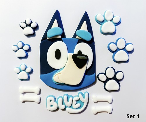 Edible fondant bluey head - edible,