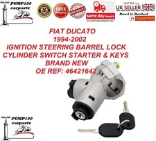 FOR FIAT DUCATO 94-02 IGNITION  BARREL STEERING LOCK SWITCH STARTER & KEYS 