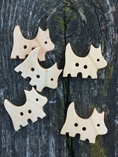 5 X NATURAL WOOD 2-HOLE CUTE