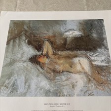 Quality ART PRINT “RECLINING NUDE : WINTER SUN” Bernard Dunstan 38cm x 31cm