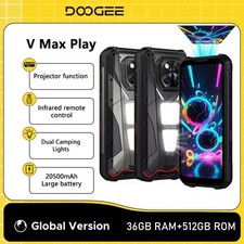 DOOGEE V Max Play Projector Rugged Phone 6.78" 36GB+512G 20500mAh Camping lights