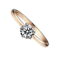 GOLD RING | Womens Ladies Stainless Steel Gemstone Dress Band | SPARKLY GEM