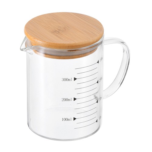 Glass beaker with wood lid - with,