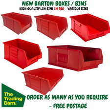 Red plastic parts lin bins - red,