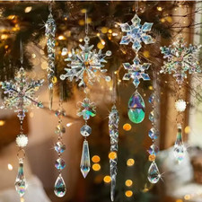 Crystal Clear Christmas Tree Ornaments Icicle Decorations for winter party 18pcs