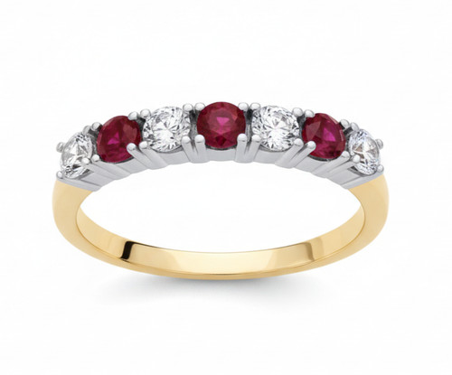 18ct gold ruby eternity ring - 18ct,