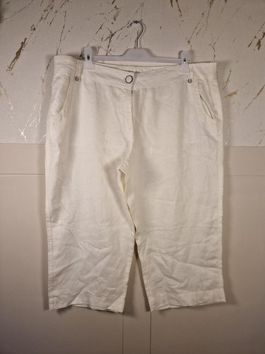 Linen cropped trouser white