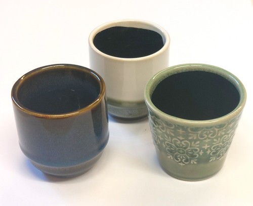 Small ceramic pots blue - small, pots.