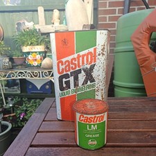 vintage Castrol oil & grease cans - man cave display