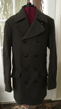 ZARA MAN MENS DARK GREY WOOL MIX PEA COAT WINTER JACKET   SMALL   #1