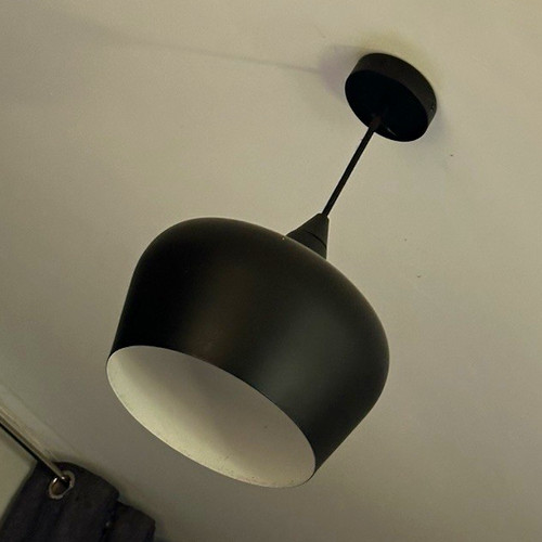 Black dome pendant - black,