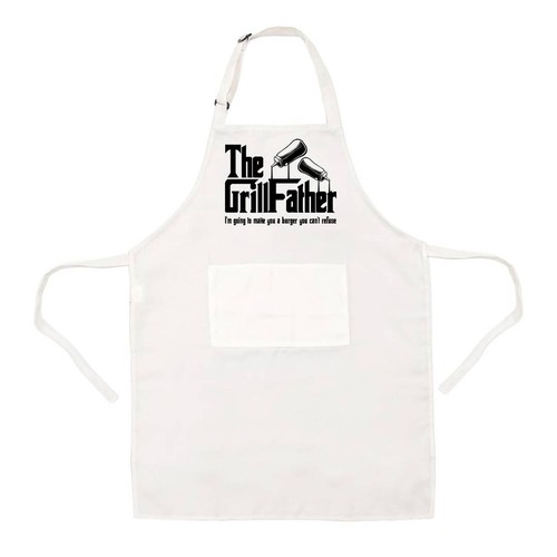 Grillfather white apron funny - apron,