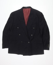 Yves Saint Laurent Men’s Black Wool Double-Breasted Blazer Size 56