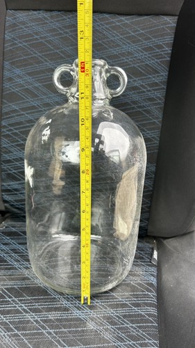 Vintage clear glass demijohn - vintage,