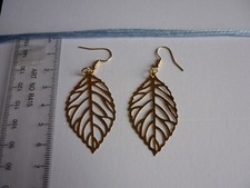 Leaf skeleton earings 6 cm drop....Secret Santa