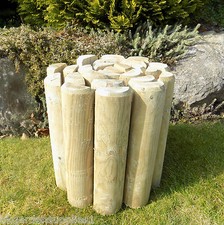 Log Roll Garden Border Timber Path Edging Wooden Grass Edge  9" (225mm) High 