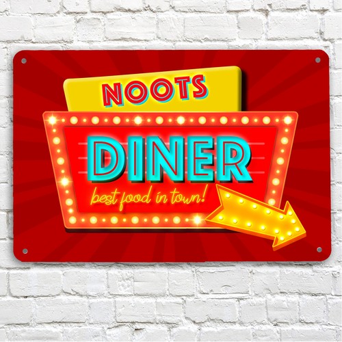 Personalised retro diner red - personalised,