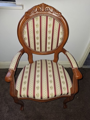 Two carver chairs and four - chairs,