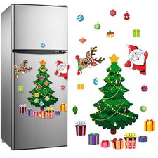 Christmas Tree Fridge Magnetic Stickers Elk Santa Car Refrigerator Magnet Decors
