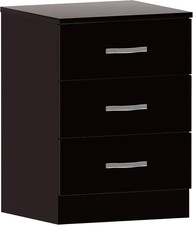 Large Black Bedside Cabinet, 3