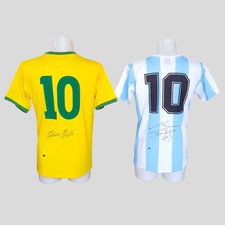 Pele & Diego Maradona signed &