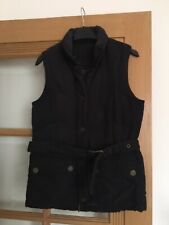 PUFFA ORIGINAL LADIES Black GILET WAISTCOAT SIZE 8 Belted