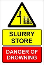  Slurry store danger of drowning Safety sign 