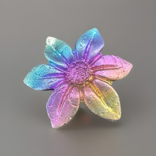 Bismuth crystal flower carving - bismuth,