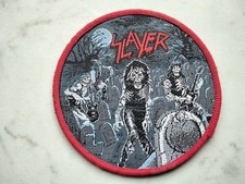 SLAYER  PATCH Original 80er Vintage RED BORDER GLITZER  Aufnäher 10cm Metal 