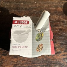 Judge Table Essentials White Ceramic Mortar & Pestle Free Post