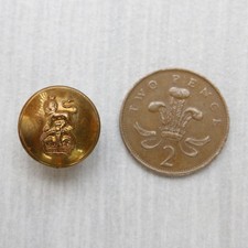 A livery brass button, lion passant on kings crown, maker J R Gaunt & Son