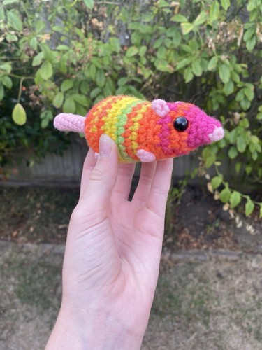 Crochet rainbow neon - rainbow, rat
