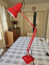 Vintage Red Anglepoise 1227 Herbert Terry Two Step Base Patina