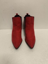 Peacocks Ladies Red Suede