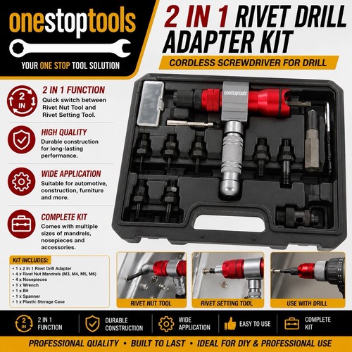 Rivet drill adapter kit - in,