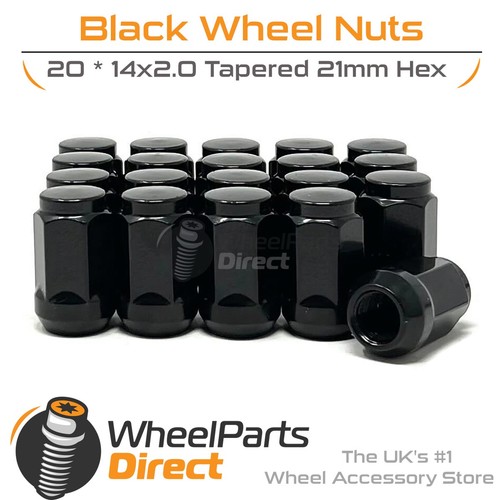 Wheel nuts 14x2 - (20), black
