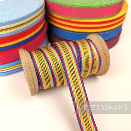Vintage 16mm striped grosgrain - 16mm,