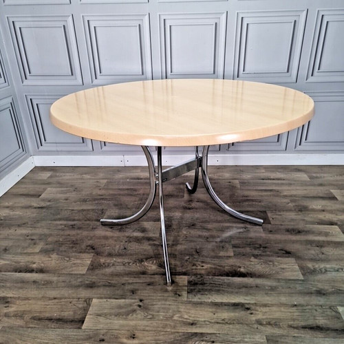Retro chrome dining table - chrome,