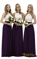 New Long Chiffon Lace Evening Party Ball Gown Formal Prom Bridesmaid Dress 4~26