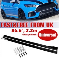 2.2M 86.6'' Universal Side Skirt Extension Rocker Panel Splitter Lip Gloss Black