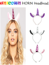 MAGICAL UNICORN HORN Headband Fancy Dress Party Girls Ladies Head Band 3 Colours